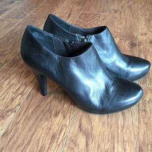Worthington black leather ankle booties